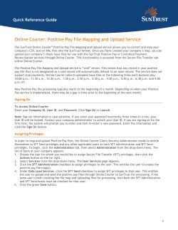 Online Courier: Positive Pay File Mapping and