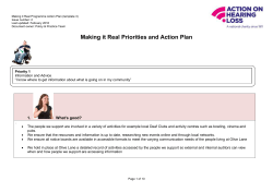 Making it Real Action plan