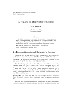 A remark on Rainwater`s theorem