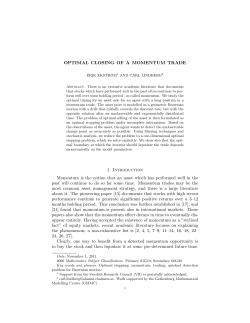 OPTIMAL CLOSING OF A MOMENTUM TRADE 1. Introduction