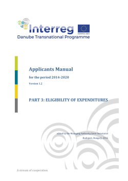 Applicants Manual - Danube Transnational Programme