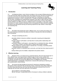 Teaching and Learning Policy