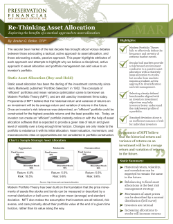 Re-Thinking Asset Allocation