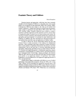 Feminist Theory and Folklore