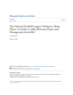 The National Football League`s Substance Abuse Policy: Is Further