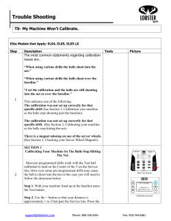 calibrating machine - how to calibrate