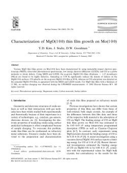 Characterization of MgO(1 0 0) thin film growth on