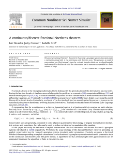 A continuous/discrete fractional Noetherв€™s theorem