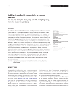 Stability of metal oxide nanoparticles in aqueous solutions
