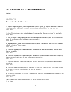 ACCT 201 Pre-Quiz #3 (Ch