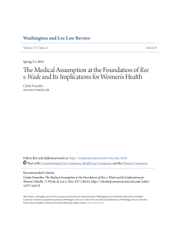 The Medical Assumption at the Foundation of Roe v. Wade and Its