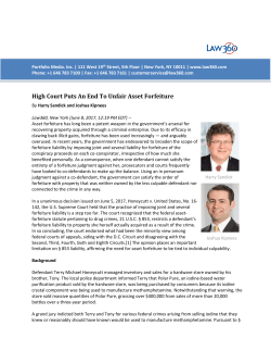 High Court Puts An End To Unfair Asset Forfeiture