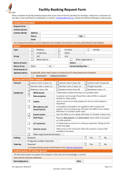 Facility Booking Request Form
