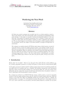 Predicting the Next Pitch - MIT Sloan Sports Analytics Conference