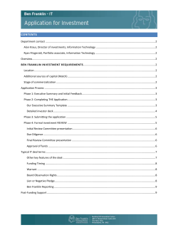 Application Process - Ben Franklin Technology Partners of