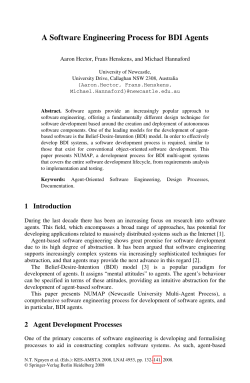 LNAI 4953 - A Software Engineering Process for BDI Agents