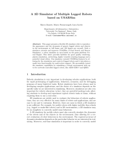 A 3D Simulator of Multiple Legged Robots based on USARSim