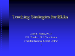Teaching Strategies for ELLs