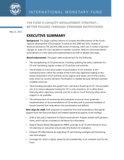 The Fund`s Capacity Development Strategy-