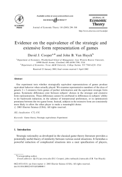 Evidence on the equivalence of the strategic and extensive form