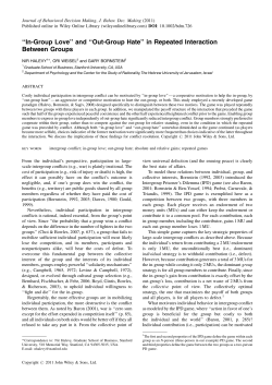 Ingroup love and outgroup hate in repeated interaction between