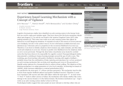 Experience-based Learning Mechanism with a