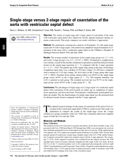 Single-stage versus 2-stage repair of coarctation of the aorta with