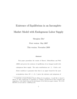Existence of Equilibrium in an Incomplete Market Model with