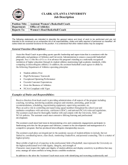 Assistant Womans Basketball Coach