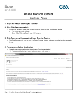 Player Transfer System User Guide - Players