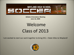 Athletic Orientation Meeting: June 1, 2009