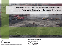 Proposed excess soil reuse standards