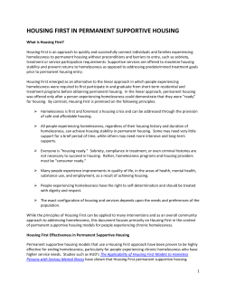 Housing First in Permanent Supportive Housing Brief