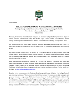 college football game to be staged in ireland in 2016