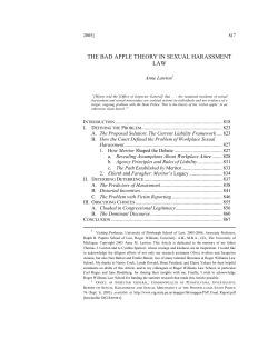 the bad apple theory in sexual harassment law