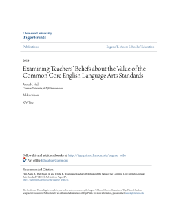 Examining Teachers` Beliefs about the Value of the Common Core