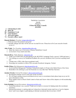 Panhellenic Association Agenda Delegates Pi Beta Phi (Paper