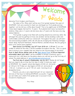 Mrs. Milne`s Supply and Welcome Letter