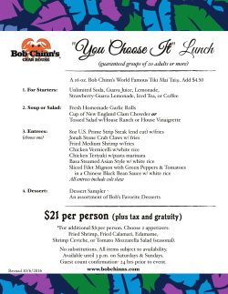 "You Choose It" Lunch - Bob Chinn`s Crab House