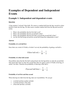Examples of Dependent and Independent Events
