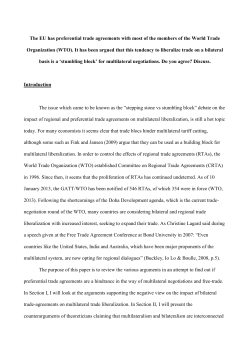 The EU has preferential trade agreements with most of the members