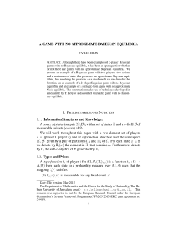 A GAME WITH NO APPROXIMATE BAYESIAN EQUILIBRIA 1.1