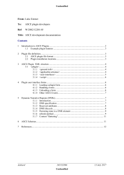 ASCE development documentation