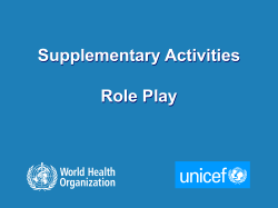 Role play - (WASH) in health care facilities