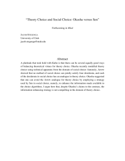 Theory Choice and Social Choice: Okasha versus Sen