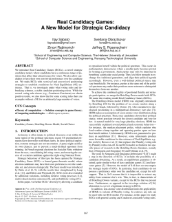Real Candidacy Games: A New Model for Strategic