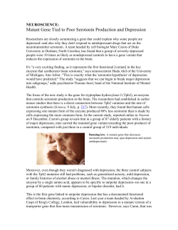Mutant Gene Tied to Poor Serotonin Production and