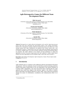 Agile Retrospective Games for Different Team Development Phases