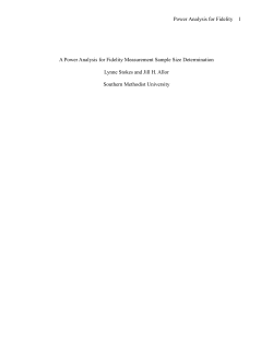 Power Analysis for Fidelity Power Analysis for Fidelity A Power