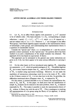 affine hecke algebras and their graded version